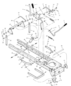 Mower Housing Suspension Diagram and Parts List for 405013X50B 2006 Briggs and Stratton Lawn Tractor